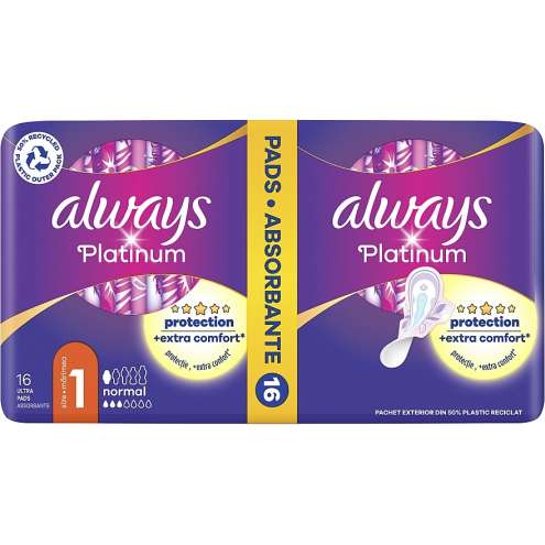 Always Platinum Normal Hygienické Vložky S Křidélky, 16 ks