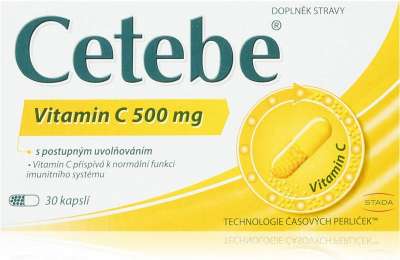 CETEBE Vitamin C 500 mg s postupným uvolňováním 30 kapslí