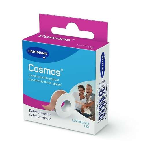 Cosmos náplast cívková pevná - текстильный упругий пластырь 1,25 см x 5 м 1 шт