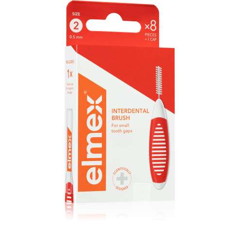 ELMEX Interdental Brush for small tooth gaps (0.5 mm), 8 pcs