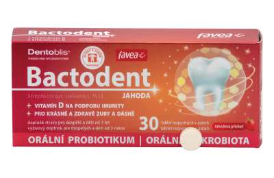 FAVEA Bactodent Jahoda 30 tablet – пищевая добавка для здоровья полости рта