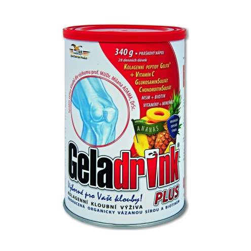 GELADRINK Plus Ananas - Восстановление биохимического состава хрящевой ткани со вкусом ананаса, 340 г