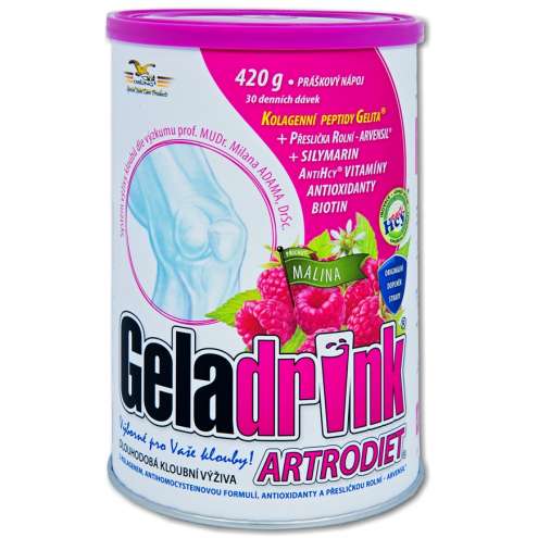 GELADRINK Artrodiet Malina - Ochranná kloubní výživa s malinovou příchutí, 420 g