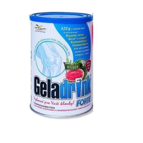 GELADRINK Forte Hyal Meloun - Комплексный состав для продление активной жизнедеятельности суставов, позвоночника и сосудов со вкусом арбуза, 420 г