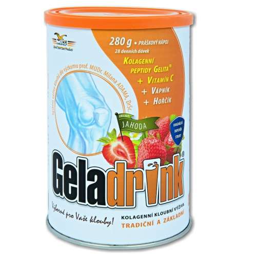 GELADRINK Jahoda - Kloubní výživa s jahodovou příchutí, 280 g