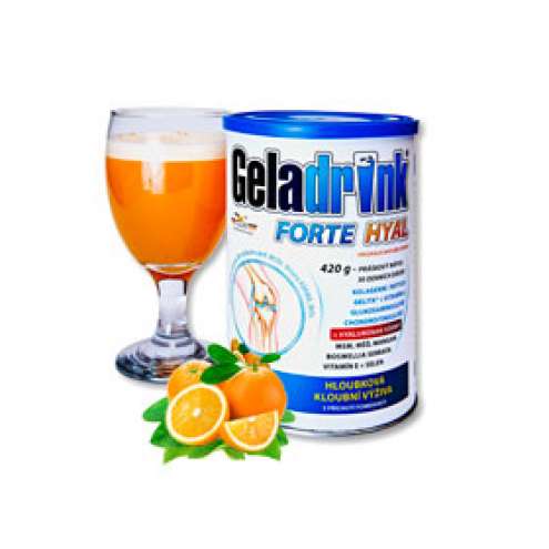 GELADRINK Forte Hyal Pomeranč - Комплексный состав для продление активной жизнедеятельности суставов, позвоночника и сосудов со вкусом апельсина, 420 г