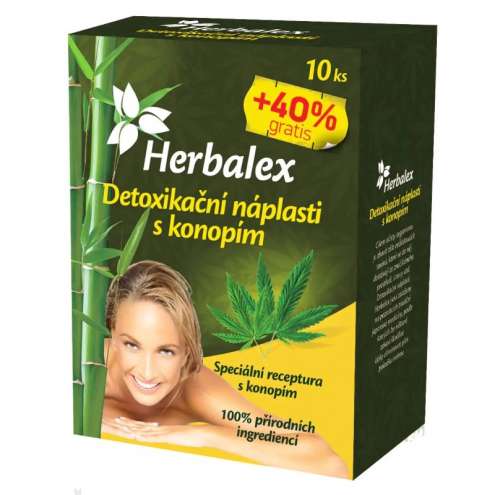 HERBALEX Детоксикационные растительные пластыри с коноплей, 14 штук