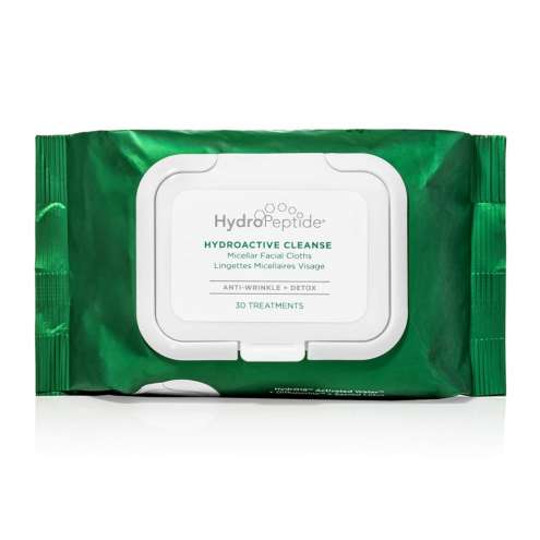 HydroPeptide HydroActive Cleanse Micellar Facial Cloths - Gently Cleanses Skin, Hydrating and Nourishing, 30 wipes