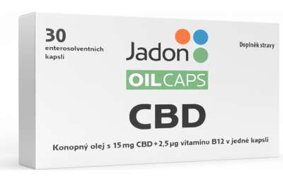 JADON Oil Caps - Konopný olej 15 mg  CBD s vitamínem B12, 30 kapslí