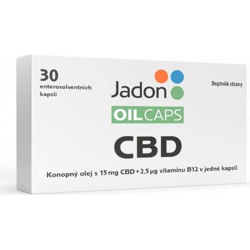 JADON Oil Caps - Hemp Oil 15 mg CBD with Vitamin B12, 30 Capsules