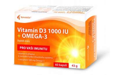 NOVENTIS Vitamín D3 1000 IU + Omega-3 cps.60