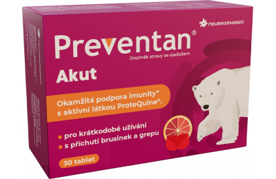 PREVENTAN Akut s příchutí brusinek a grepu, 30 tablet