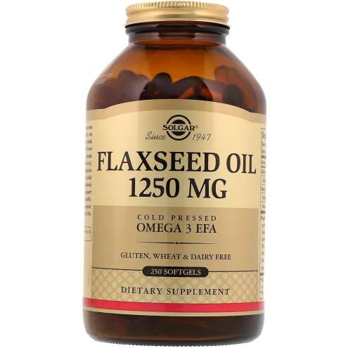 SOLGAR Flaxseed Oil - Lněný olej 1250 mg, 250 kapslí