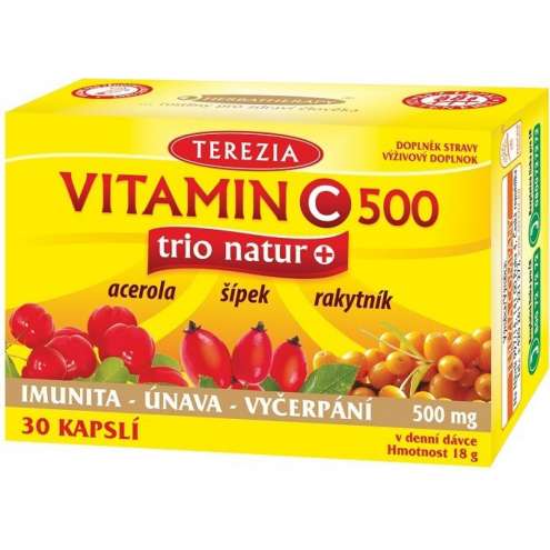 TEREZIA Vitamin C 500mg TRIO NATUR - Витамин с 500 мг, 30 капсул