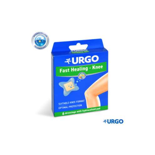 URGO FAST HEALING-KNEE - гидроколоидные пластыри для колен, 6 шт.