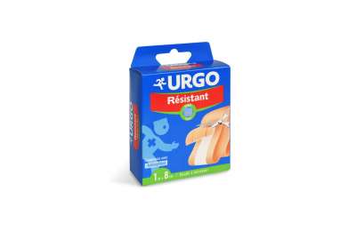 URGO RESISTANT тканый антисептический пластырь для защиты поверхностных ран 1м x 8см