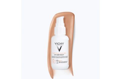 VICHY Capital Soleil Tinted UV-Age - Cолнцезащитный флюид для лица против признаков фотостарения «UV-age daily» SPF50+, 40 мл