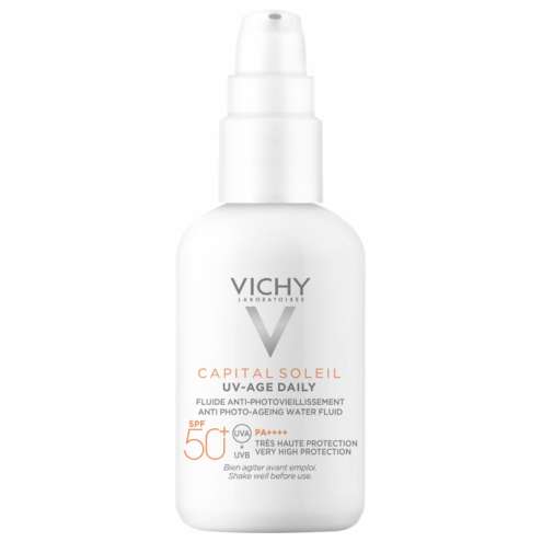 VICHY Capital Soleil - Cолнцезащитный флюид для лица против признаков фотостарения «UV-age daily» SPF50+, 40 ml