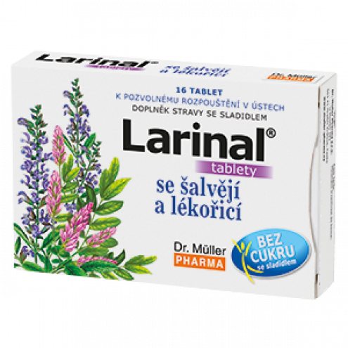 DR. MULLER PHARMA Larinal Пастилки с шалфеем и солодкой, 16 таблеток