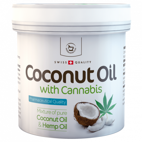 HERBAMEDICUS Coconut oil with Cannabis кокосовое масло с коноплей, 250 гр