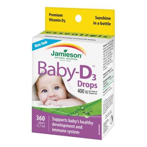 JAMIESON Baby-D3 Drops - Vitamin D3, 360 kapek (11,7 ml)