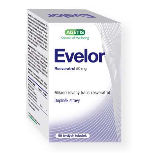 EVELOR Resveratrol 50 mg, 90 tvrdých tobolek