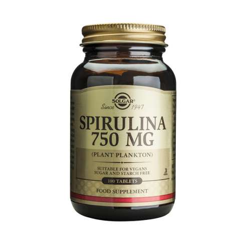 SOLGAR Spirulina 750 mg, 100 tablet