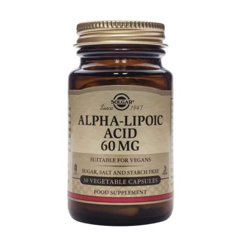 SOLGAR Alpha-Lipoic Acid - Kyselina Alfa-lipoová 60 mg, 30 kapslí