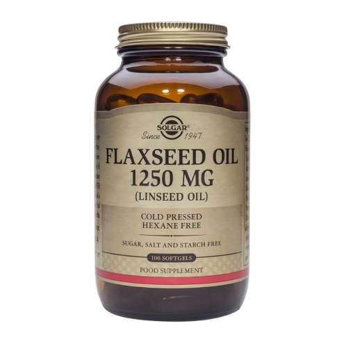 SOLGAR Flaxseed Oil - Льняное масло 1250 мг, 100 капсул