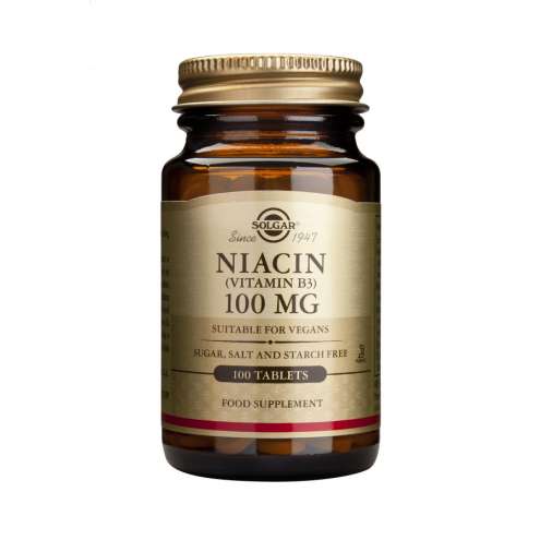 SOLGAR Niacin (Vitamín B3) 100 mg, 100 tablet