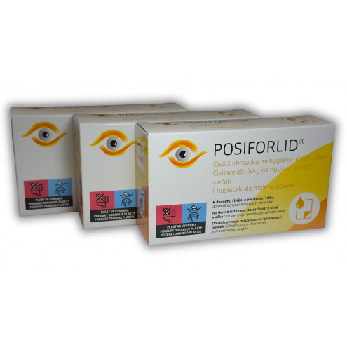 POSIFORLID® čistící ubrousky na hygienu očních víček 3 x 20 ks