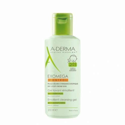A-DERMA Exomega Control - Zvláčňující mycí gel 2v1, 200 ml