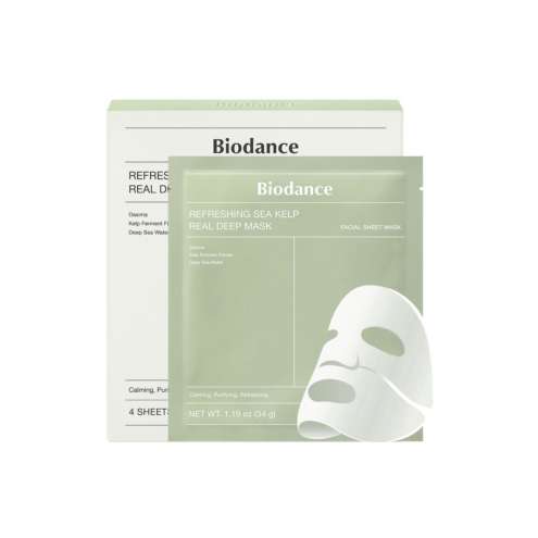 Biodance Refreshing Sea Kelp Real Deep Mask Гидрогелевая маска с экстрактом морских водорослей, 4 шт.