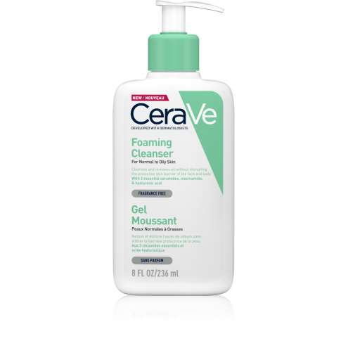 CERAVE Foaming Cleanser - Foaming gel cleanser for normal-to-oily skin, 236 ml.