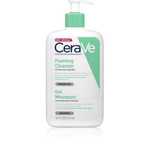 CERAVE Foaming Cleanser - Foaming gel cleanser for normal-to-oily skin, 473 ml.
