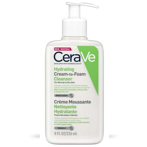 CERAVE Hydrating Cleanser - Hydrating cleanser for normal-to-dry skin, 236 ml.