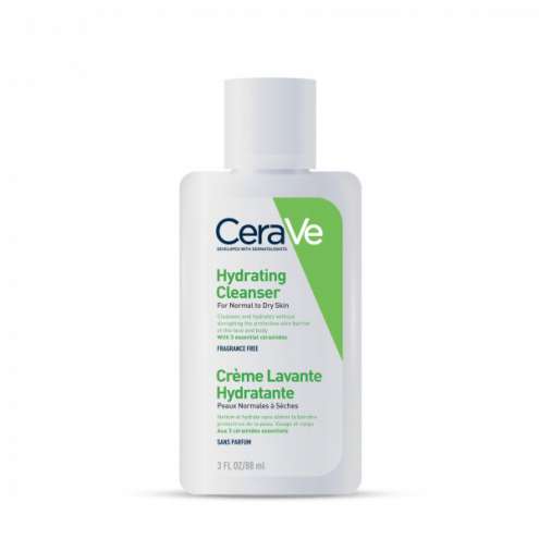 CERAVE Hydrating Cleanser - Увлажняющий очищающий крем-гель для нормальной и сухой кожи, 88 мл.