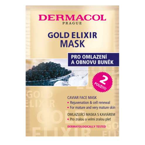 DERMACOL Gold elixir mask - Omlazující maska s kaviárem, 2*8 ml