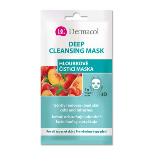 DERMACOL Deep Cleasing Mask - Глубоко очищающая тканевая 3D-маска с экстрактом персика, 1 шт
