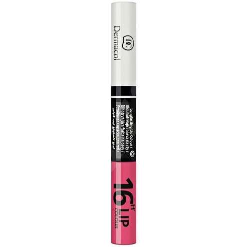 DERMACOL 16H Lip Colour - Dlouhotrvající dvoufázová barva na rty a lesk 2v1 6, 3 ml + 4,1 ml