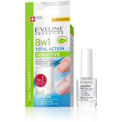 EVELINE SPA Nail Total 8v1 SENSITIVE - Концентрированное средство для укрепления ногтей, 12 мл