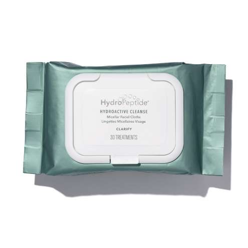 HydroPeptide HydroActive Cleanse Micellar Facial Cloths - Gently Cleanses Skin, Hydrating and Nourishing, 30 wipes