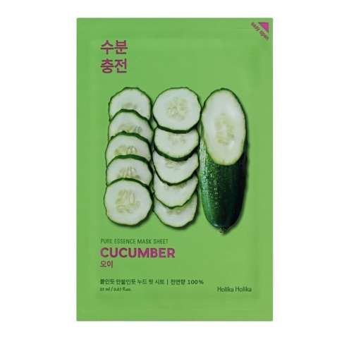 HOLIKA HOLIKA Pure Essence Mask Sheet Cucumber Plátýnková maska s výtažkem z okurky pro hydrataci a zklidnění pleti 23 g