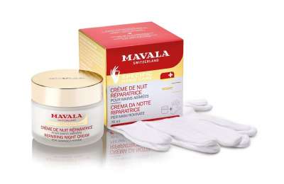 MAVALA Repairing Night Cream - Восстанавливающий ночной крем для рук c перчатками, 75 мл