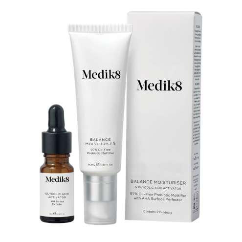 MEDIK8 Balance Moisturiser & Glycolic Acid Activator Матирующий дневной крем и активатор с гликолевой кислотой для проблемной кожи 50 ml + 10 ml