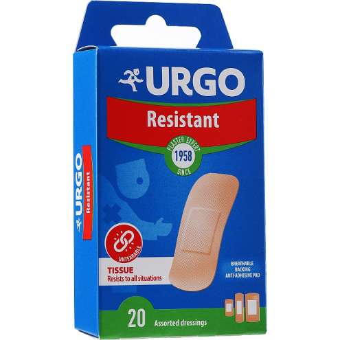 URGO RESISTANT - антисептический прочный пластырь, 20 шт.