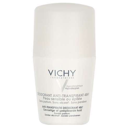 VICHY DEODORANT - 48h - roll-on pro citlivou nebo depilovanou pokožku, 50 ml.