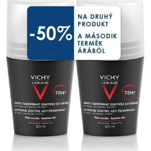 VICHY HOMME - Deodorant pro extrémní kontrolu, DUO 2×50ml