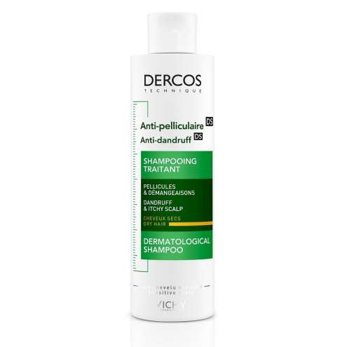 VICHY DERCOS - Šampon proti lupům na suché vlasy, 390 ml.