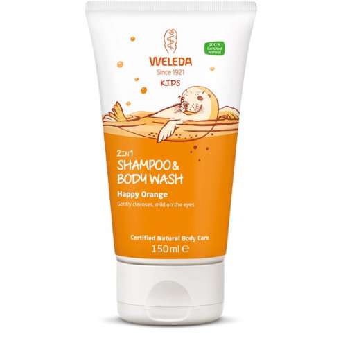 WELEDA 2v1 sprchový krém a šampon - Šťastný pomeranč, 150 ml
